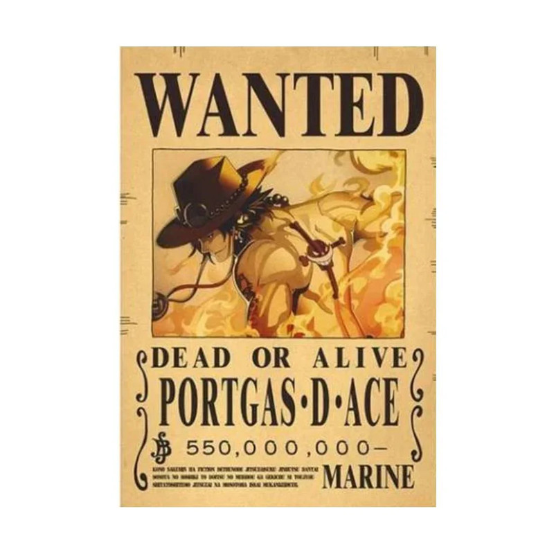 Framed Wanted Dead Or Alive Portgas.D.Ace Paper Poster - (42X30CM) ملصق